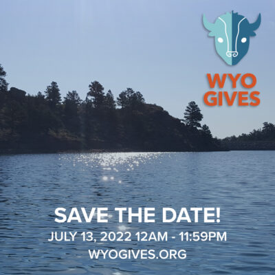 WyoGives - Lake, logo & save the date info
